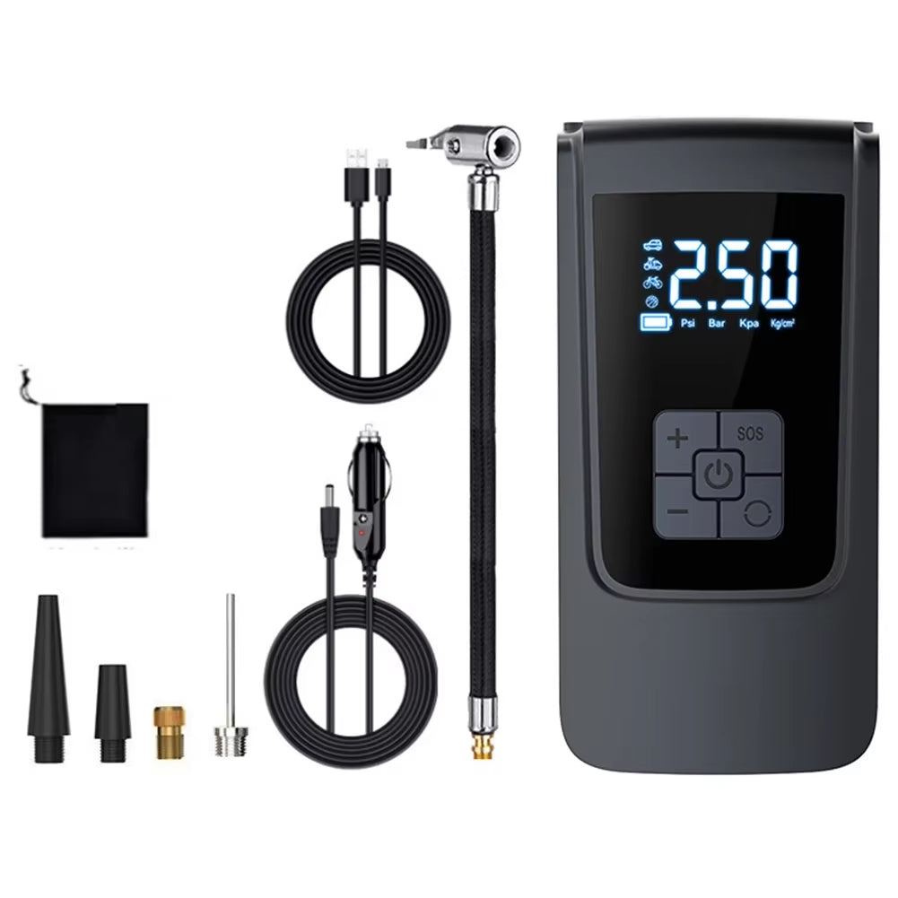 Rechargeable Air Pump Wireless Tire 12Velectric Inflator Portable Compressor Digital Cordless Car Tyre Inflator for Auto Bicycle