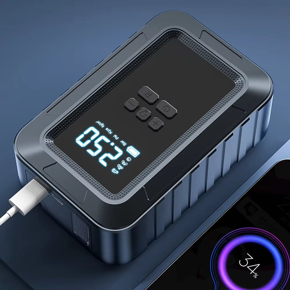 Rechargeable Air Pump Wireless Tire 12Velectric Inflator Portable Compressor Digital Cordless Car Tyre Inflator for Auto Bicycle