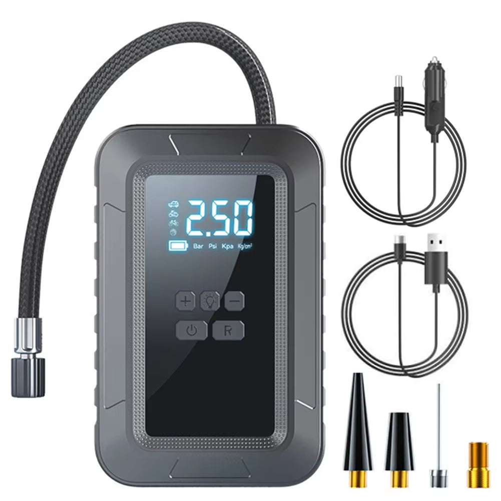 Rechargeable Air Pump Wireless Tire 12Velectric Inflator Portable Compressor Digital Cordless Car Tyre Inflator for Auto Bicycle