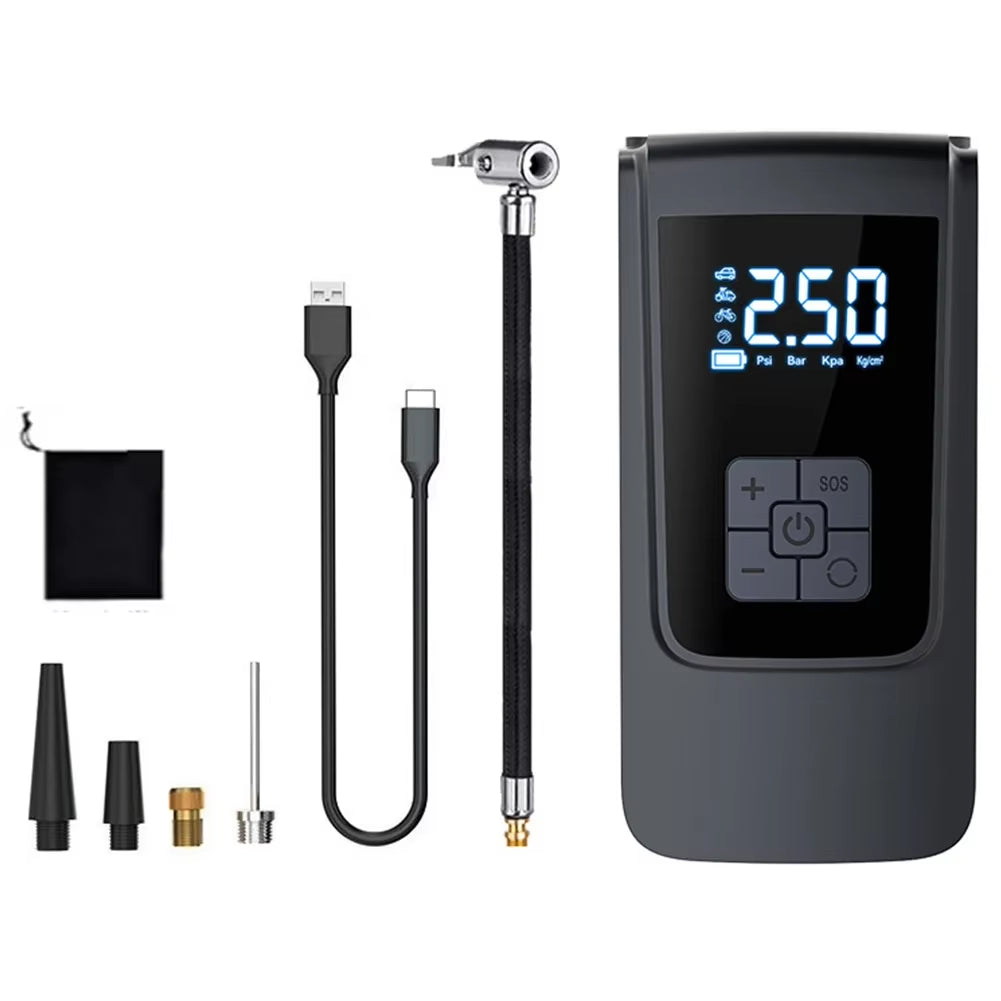 Rechargeable Air Pump Wireless Tire 12Velectric Inflator Portable Compressor Digital Cordless Car Tyre Inflator for Auto Bicycle