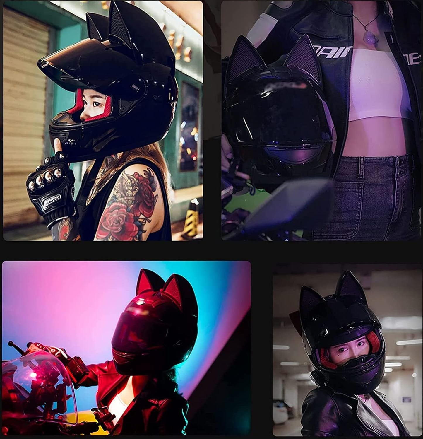 Orejas De Gato Cascos Integrales Moto ECE Homologado Casco Moto Modular Casco De Carreras Con Visera Cascos De Moto Modulares Para Mujeres Y Hombres Adulto
