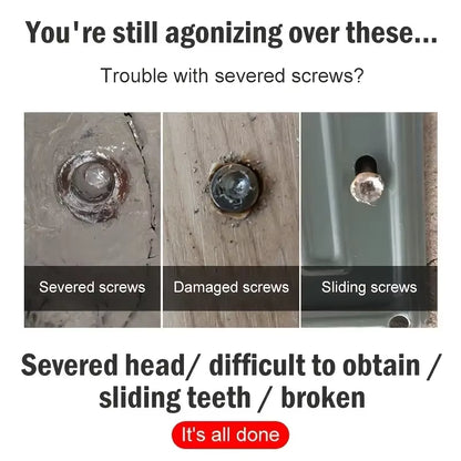 Damaged Screw Extractor Broken Bolt Stripped Set Double Head Tool Easy Out Removal Disassemble Stud Slip Teeth Demolish Remover