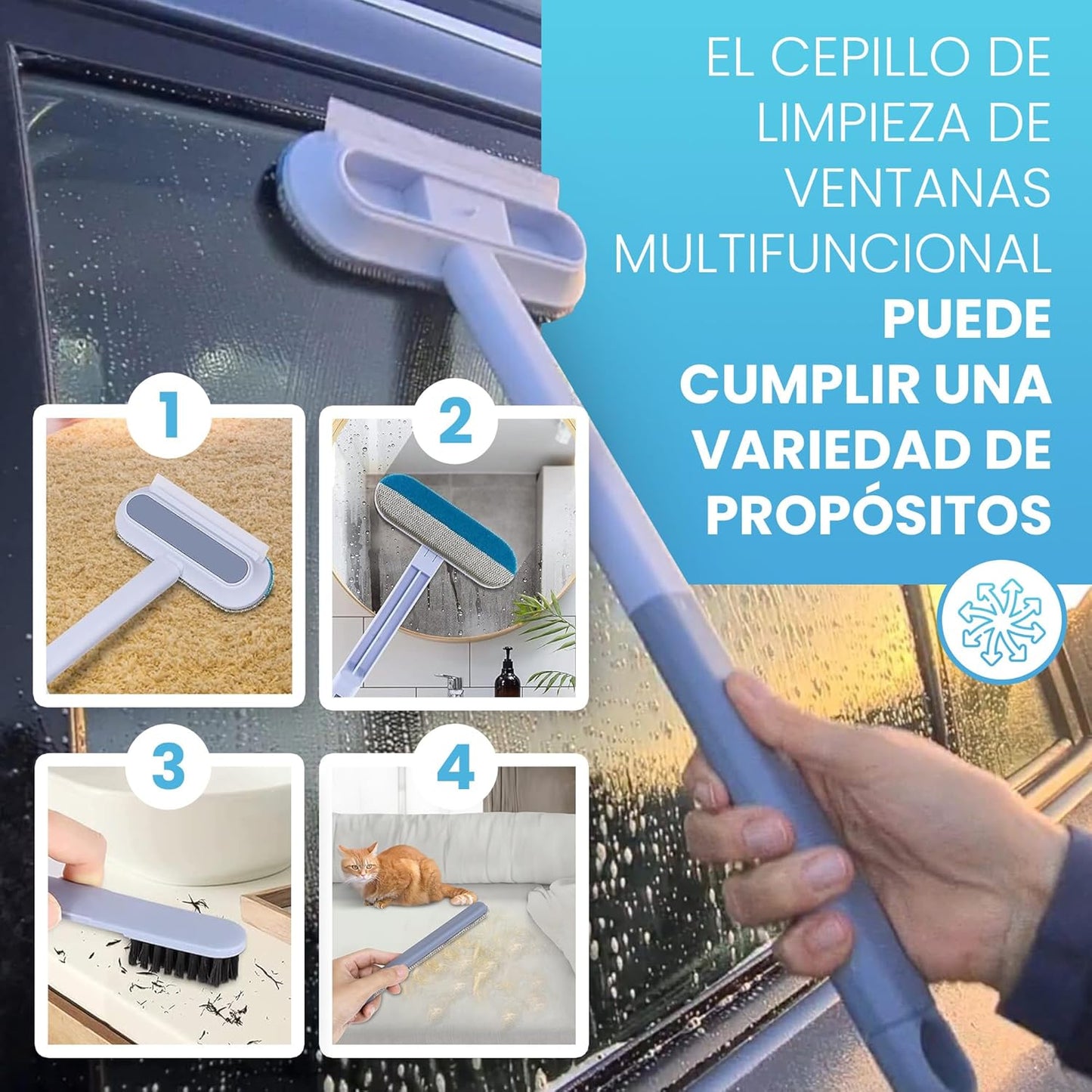 - Limpia Cristales Ventanas | Limpiador De Ventanas Multifunción Para Coches, Limpia Parabrisas, Limpia Pelo Mascotas | Limpiacristales Coche | Limpiador Cristales Profesional