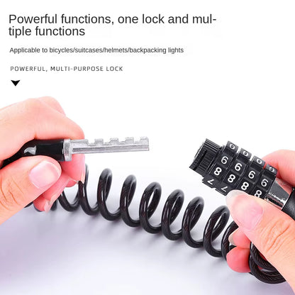 Bicycle Lock Steel Cable Chain Security Password 4 Digit Lock Anti-Theft Combination Number Code Safety Bike Bicycle Accessories
